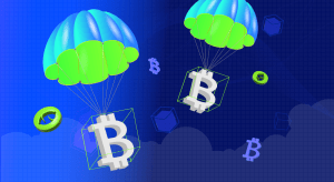 bitcoin caindo de paraquedas num airdrop criptomoedas