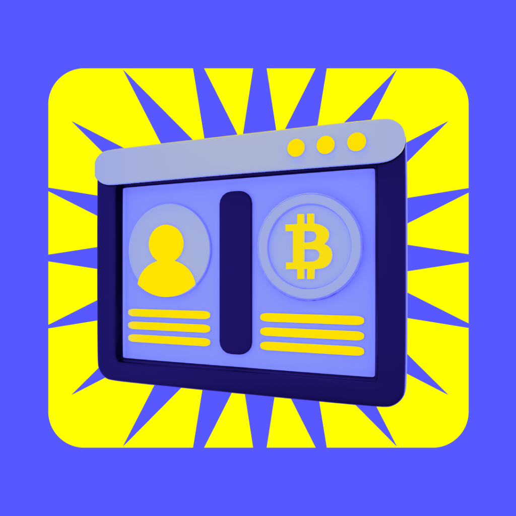 home broker imagem de uma ficha de um user com símbolo de bitcoin 