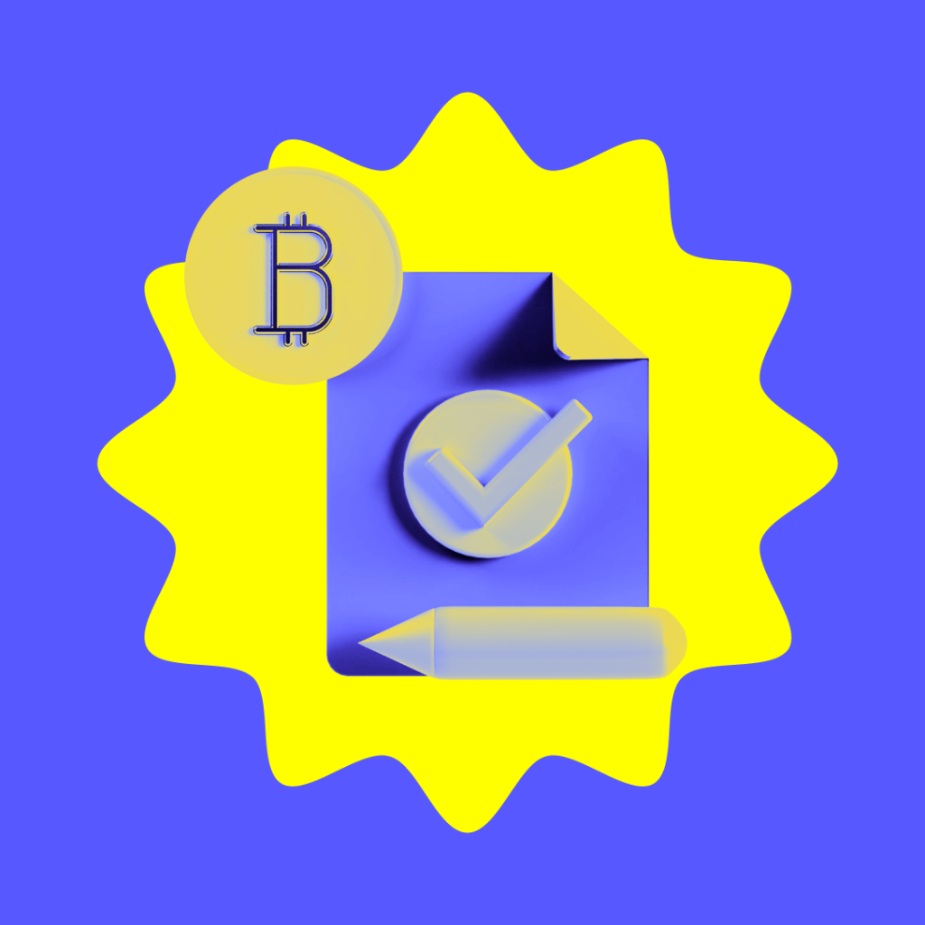 cefi e defi: imagem de  um contrato bitcoin